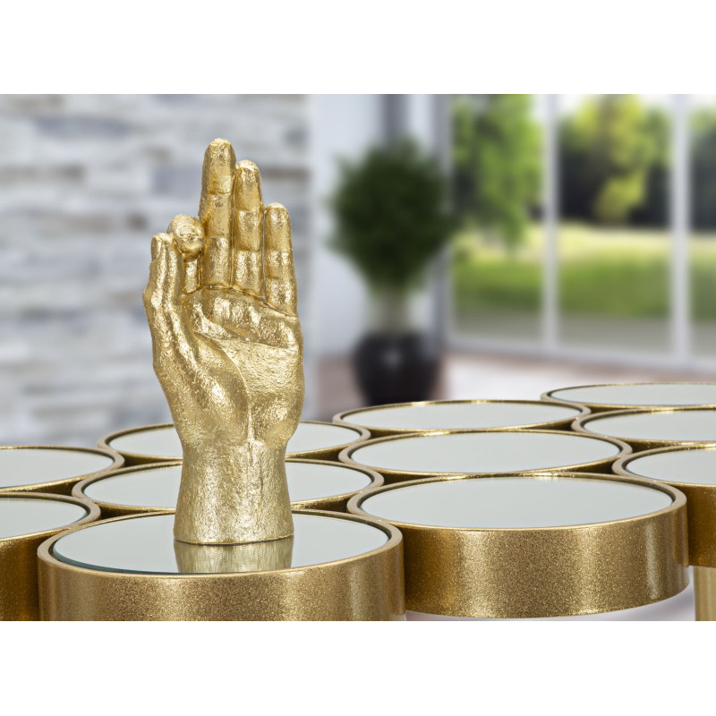 Statuette déco originale Main Ok Hauteur 22 cm en Résine Doré Mano 