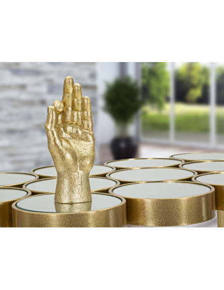 Statuette déco originale Main Ok Hauteur 22 cm en Résine Doré Mano 