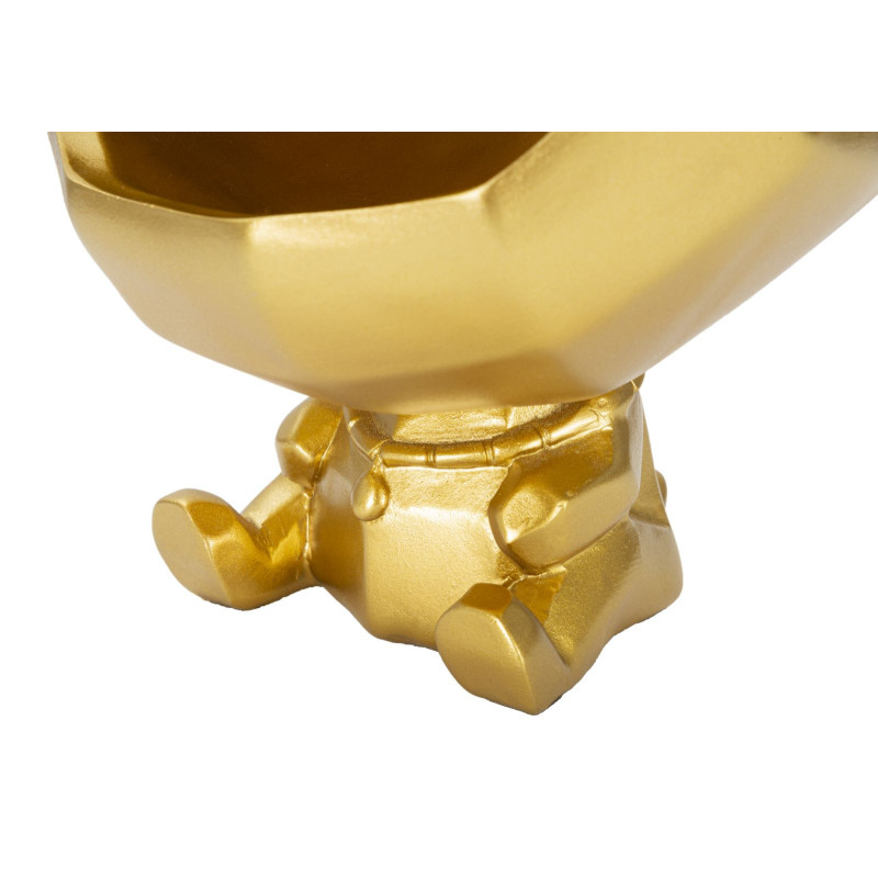 Vide poche moderne Chien Hauteur 23 cm en Résine Doré Noir Cane 