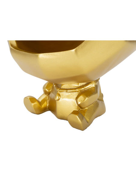 Vide poche moderne Chien Hauteur 23 cm en Résine Doré Noir Cane 