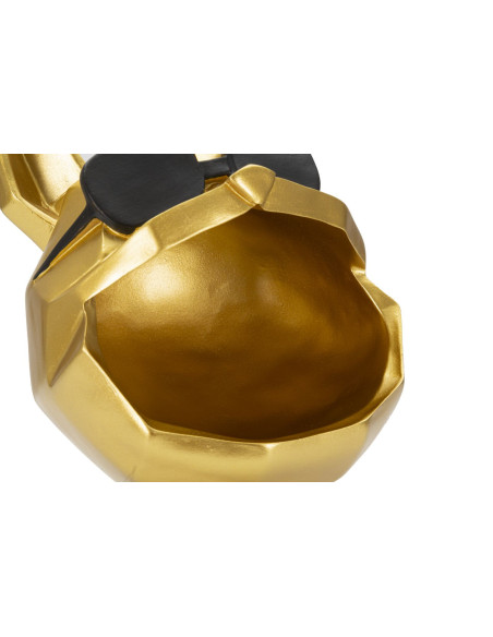 Vide poche moderne Chien Hauteur 23 cm en Résine Doré Noir Cane 