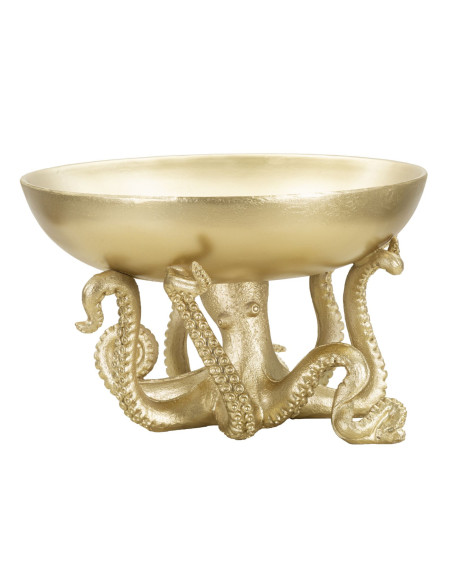 Vide poche original Pieuvre 30 cm en Résine Doré Octopus 