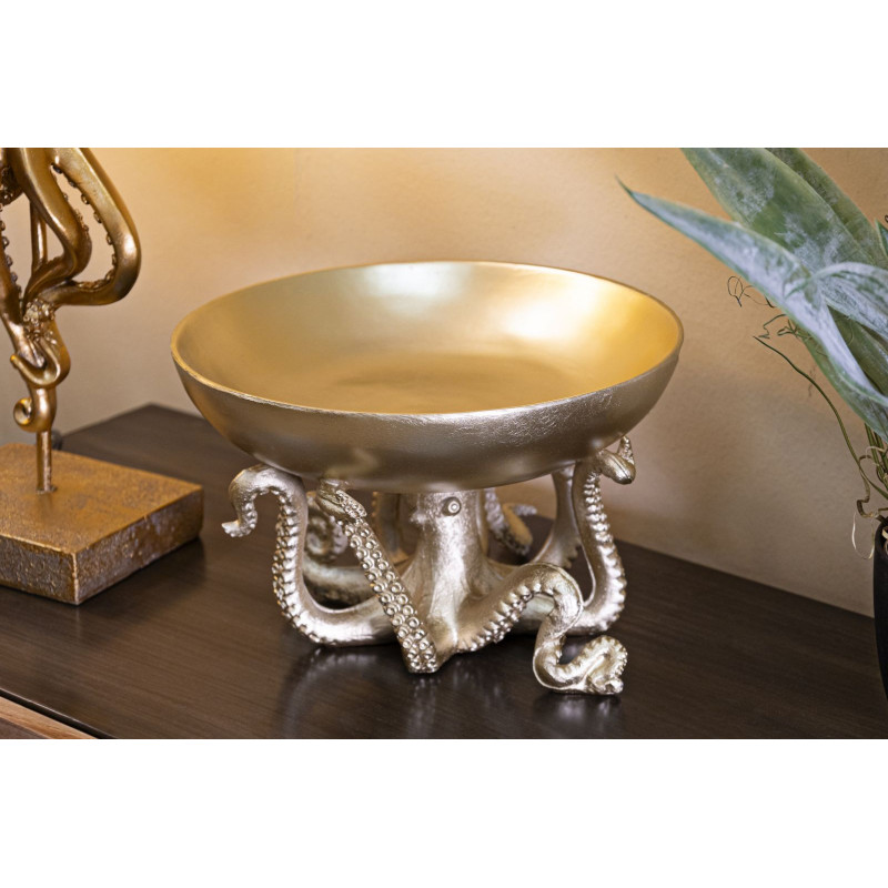 Vide poche original Pieuvre 30 cm en Résine Doré Octopus 