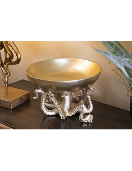 Vide poche original Pieuvre 30 cm en Résine Doré Octopus 