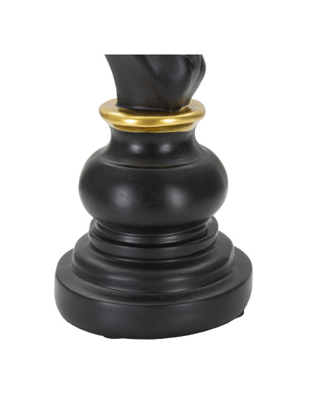 Pièce d'échecs décorative XL Cavalier Hauteur 27 cm en Résine Noir Doré Scacchi 
