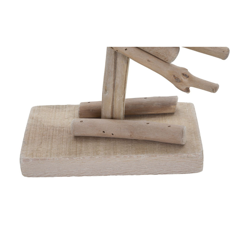 Sculpture moderne Flamant rose Hauteur 56 cm en Bois de pin Bois de hêtre Naturel Blanc Flamingo - 5