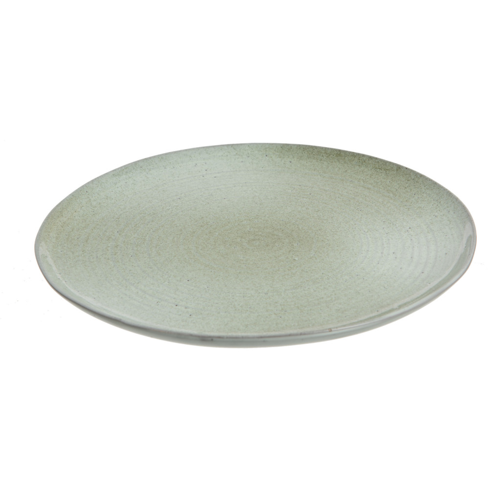 Assiette Ronde Plate 30 cm Splashes en Porcelaine Vert menthe - 1