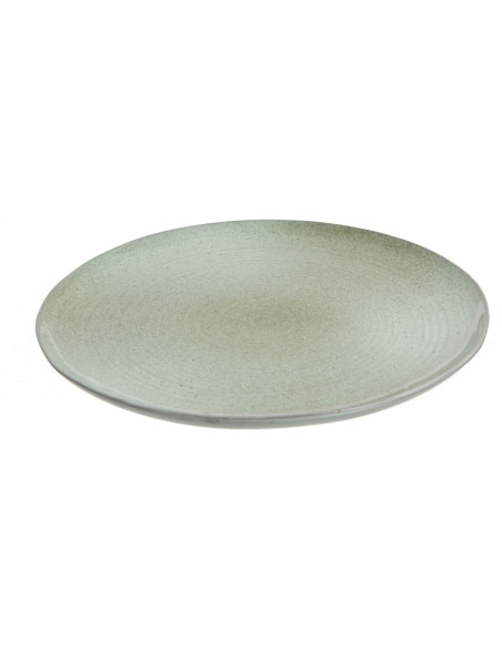 Assiette Ronde Plate 30 cm Splashes en Porcelaine Vert menthe - 1