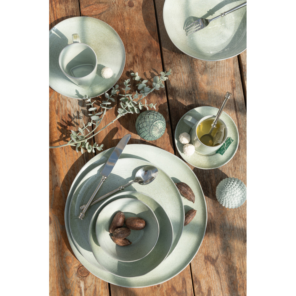 Assiette Ronde Plate 30 cm Splashes en Porcelaine Vert menthe - 2