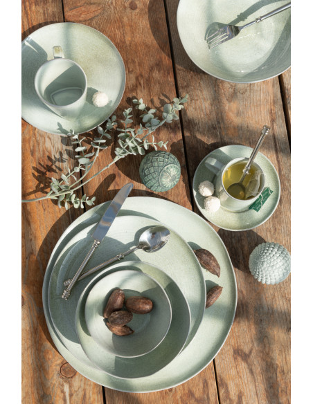 Assiette Ronde Plate 30 cm Splashes en Porcelaine Vert menthe - 2