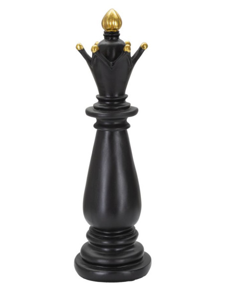 Pièce d'échecs décorative XL Fou Hauteur 38 cm en Résine Noir Doré Scacchi 