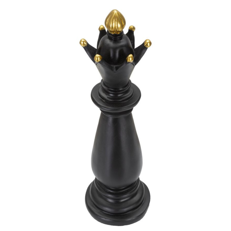 Pièce d'échecs décorative XL Fou Hauteur 38 cm en Résine Noir Doré Scacchi 