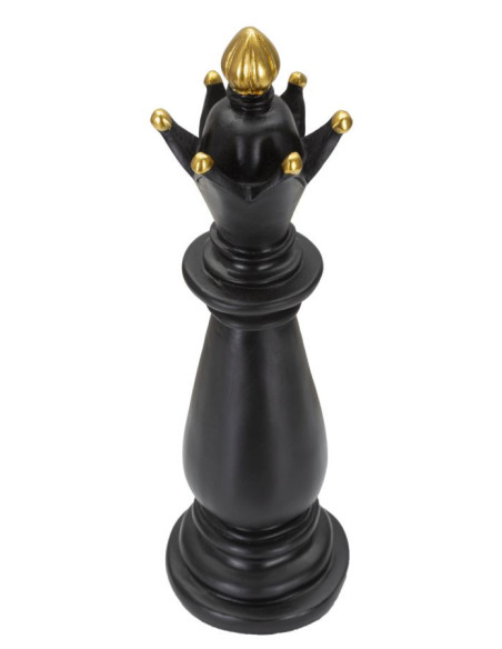Pièce d'échecs décorative XL Fou Hauteur 38 cm en Résine Noir Doré Scacchi 