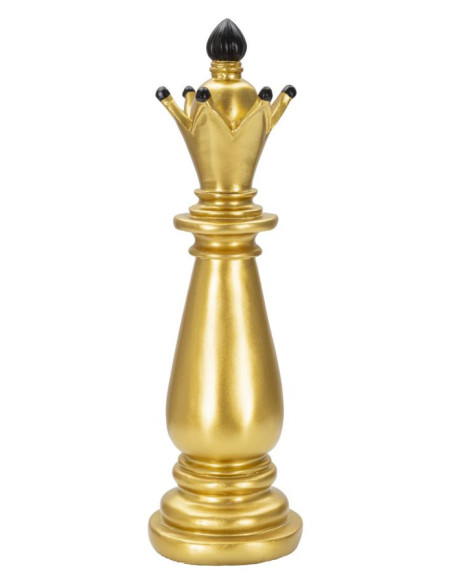 Pièce d'échecs décorative XL Fou Hauteur 38 cm en Résine Doré Noir Scacchi 