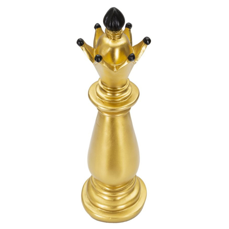 Pièce d'échecs décorative XL Fou Hauteur 38 cm en Résine Doré Noir Scacchi 
