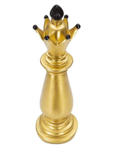 Pièce d'échecs décorative XL Fou Hauteur 38 cm en Résine Doré Noir Scacchi 