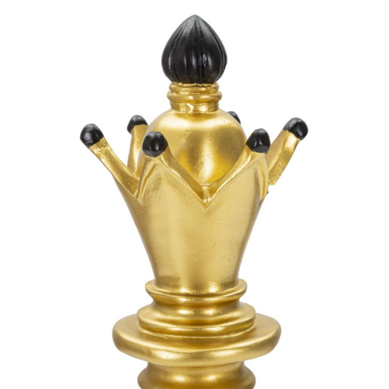 Pièce d'échecs décorative XL Fou Hauteur 38 cm en Résine Doré Noir Scacchi 