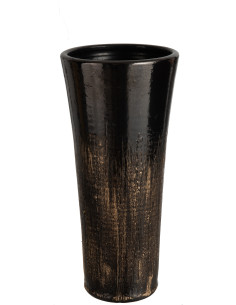 Vase noir moderne avec reflets doré 39 cm - 1