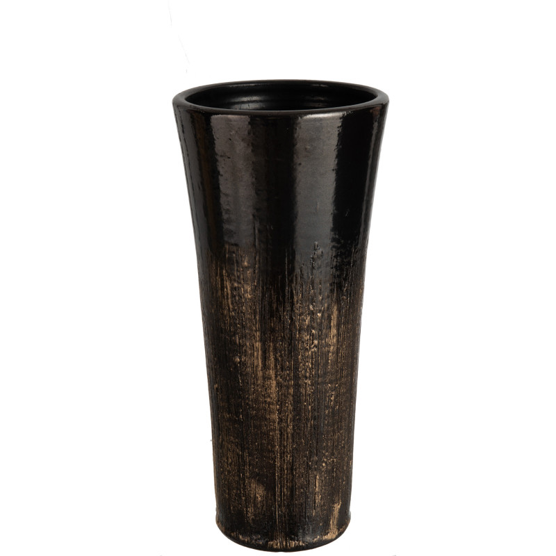 Vase noir moderne avec reflets doré 39 cm - 1