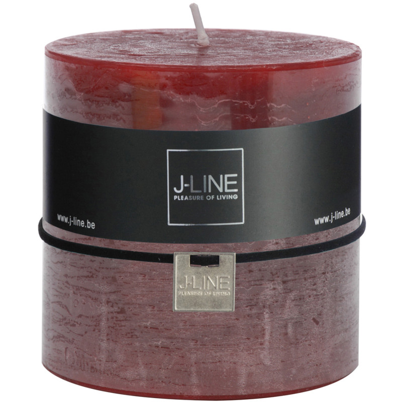 Bougie Cylindrique XXL Cerise J-Line en Cire 80 heures Hauteur 10 cm - 1