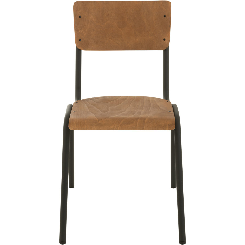 Chaise Toto en Bois de peuplier Naturel Métal Noir - 2