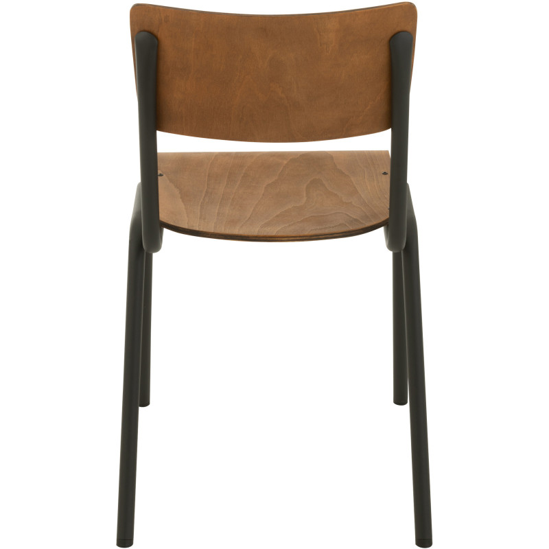 Chaise Toto en Bois de peuplier Naturel Métal Noir - 4