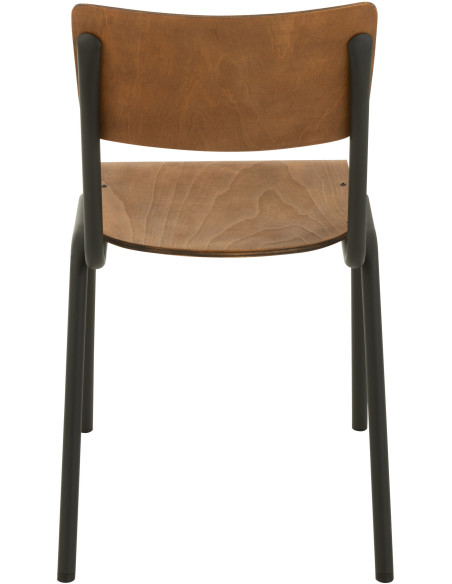 Chaise Toto en Bois de peuplier Naturel Métal Noir - 4