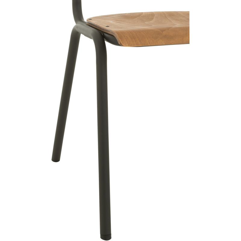 Chaise Toto en Bois de peuplier Naturel Métal Noir - 5