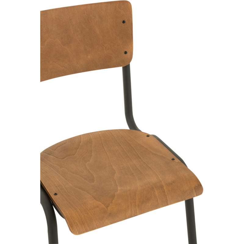 Chaise Toto en Bois de peuplier Naturel Métal Noir - 6