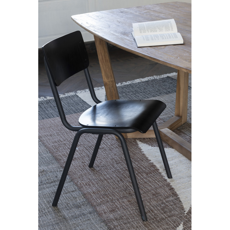 Chaise Toto en Bois de peuplier Noir Métal Noir - 2