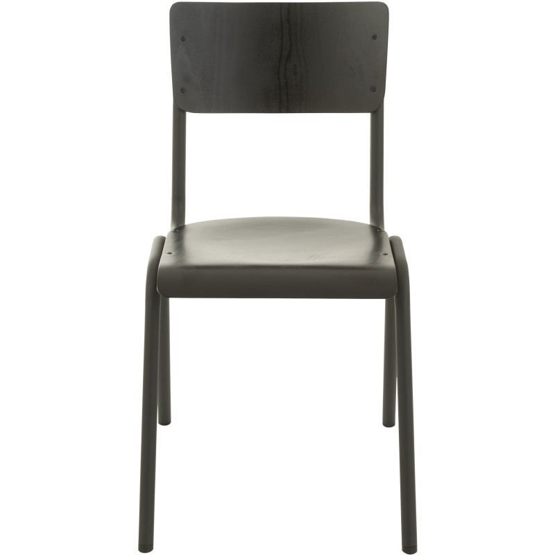 Chaise Toto en Bois de peuplier Noir Métal Noir - 3