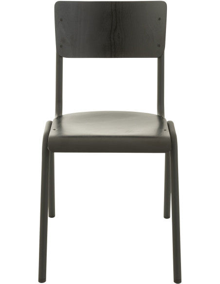 Chaise Toto en Bois de peuplier Noir Métal Noir - 3