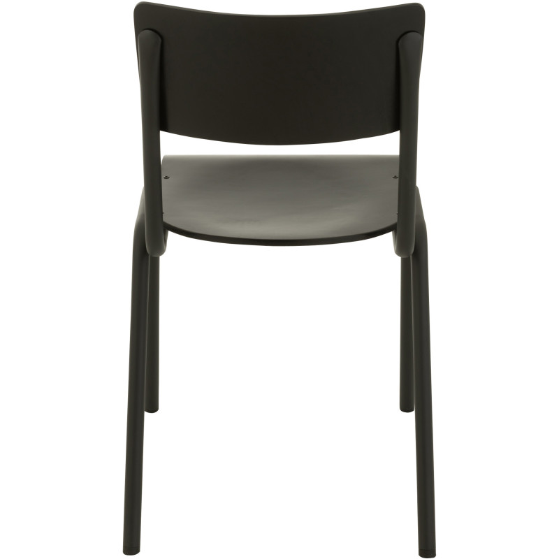 Chaise Toto en Bois de peuplier Noir Métal Noir - 5