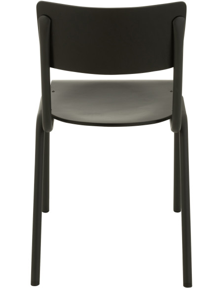 Chaise Toto en Bois de peuplier Noir Métal Noir - 5