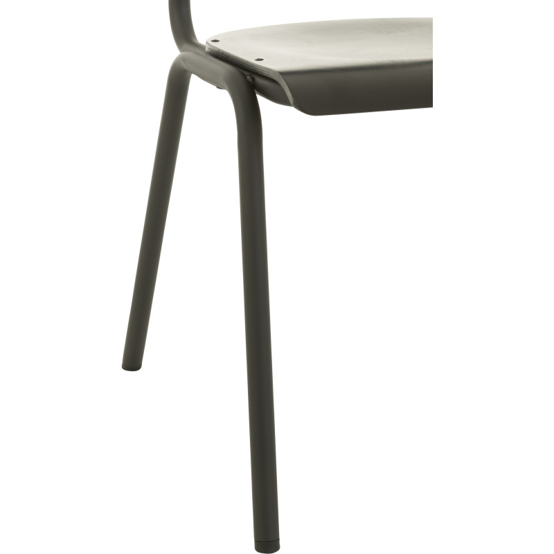 Chaise Toto en Bois de peuplier Noir Métal Noir - 6