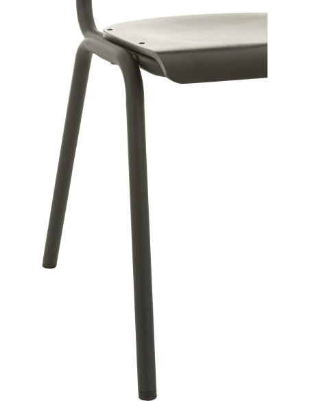 Chaise Toto en Bois de peuplier Noir Métal Noir - 6