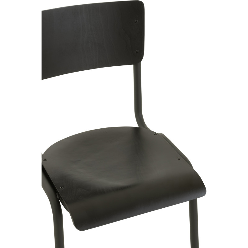 Chaise Toto en Bois de peuplier Noir Métal Noir - 7