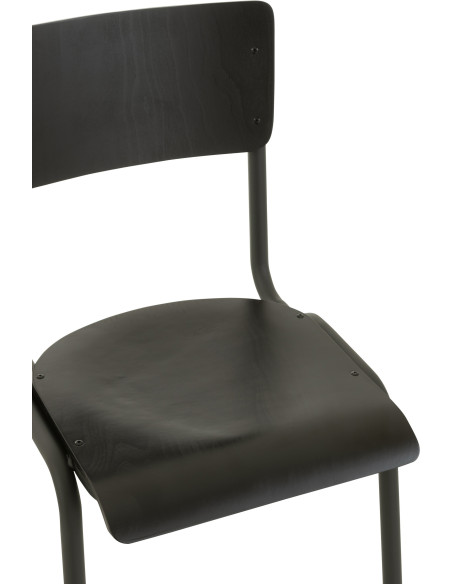 Chaise Toto en Bois de peuplier Noir Métal Noir - 7