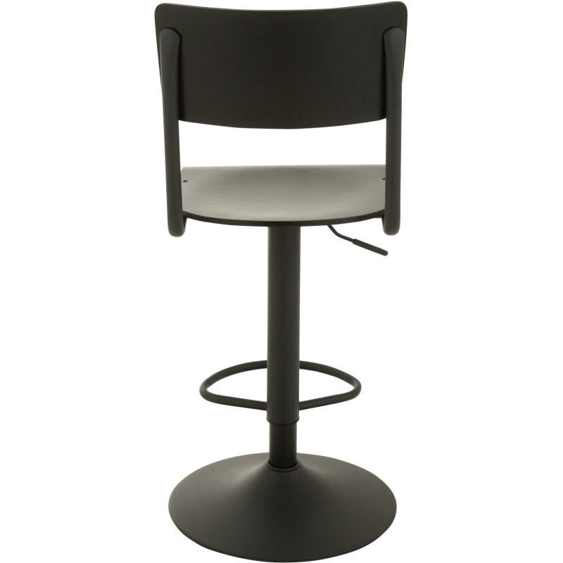Tabouret de bar avec dossier Toto en Bois de peuplier Noir Métal Noir - 4