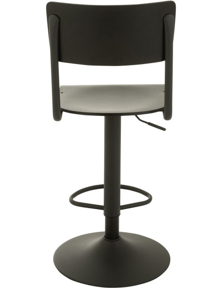 Tabouret de bar avec dossier Toto en Bois de peuplier Noir Métal Noir - 4