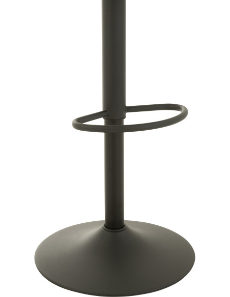 Tabouret de bar avec dossier Toto en Bois de peuplier Noir Métal Noir - 5