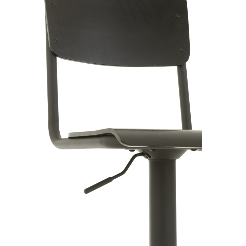 Tabouret de bar avec dossier Toto en Bois de peuplier Noir Métal Noir - 7