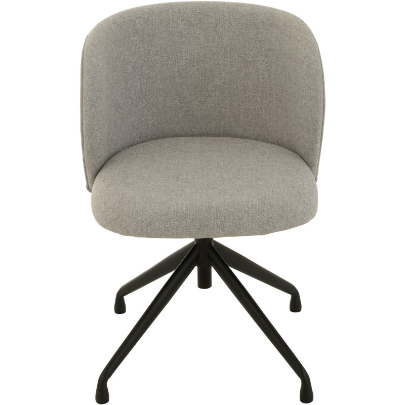 Chaise Turn en Lin Gris clair Métal Noir - 2