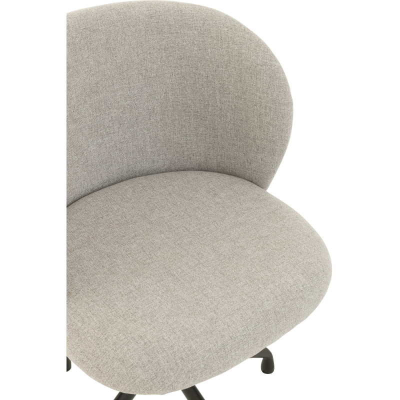 Chaise Turn en Lin Gris clair Métal Noir - 6