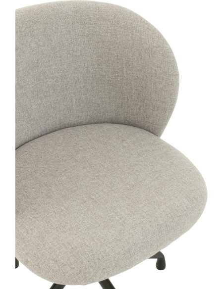 Chaise Turn en Lin Gris clair Métal Noir - 6