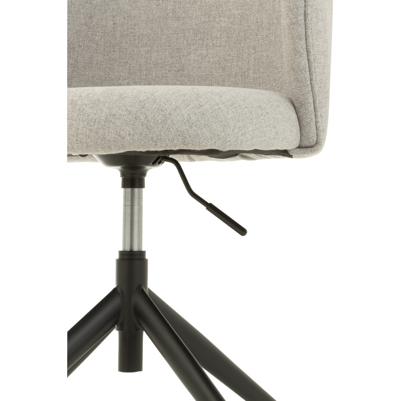 Chaise Turn en Lin Gris clair Métal Noir - 7