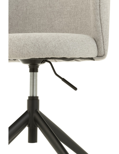 Chaise Turn en Lin Gris clair Métal Noir - 7