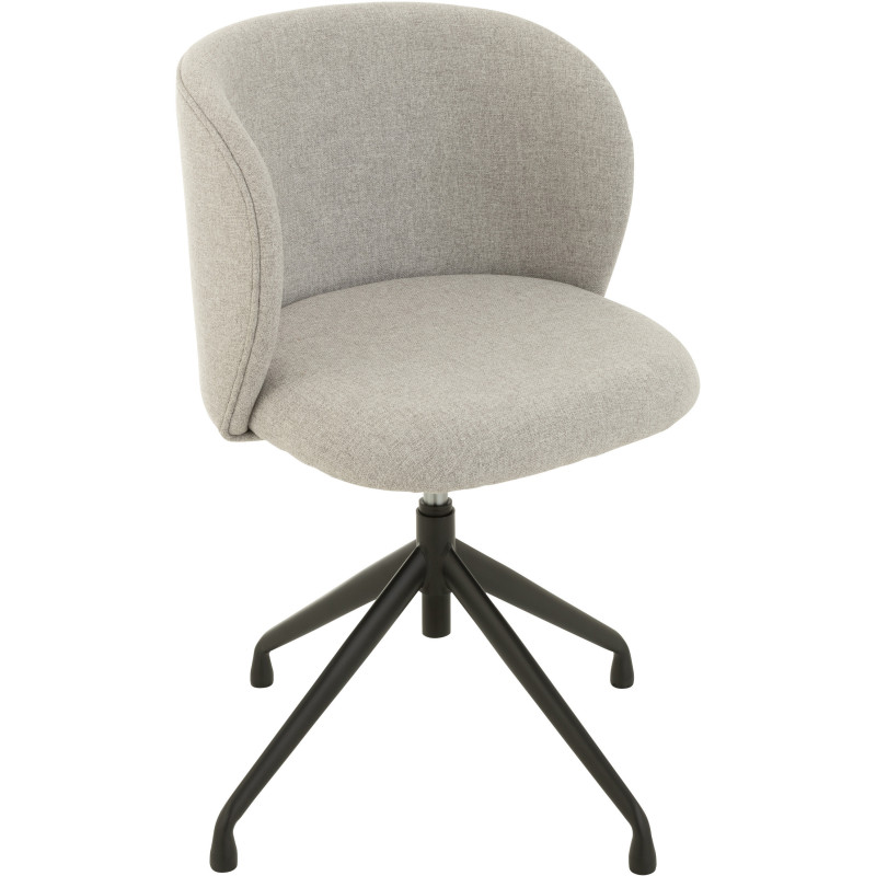 Chaise Turn en Lin Gris clair Métal Noir - 8
