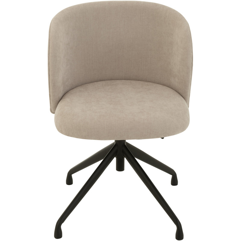 Chaise Turn en Tissu Beige Métal Noir - 2