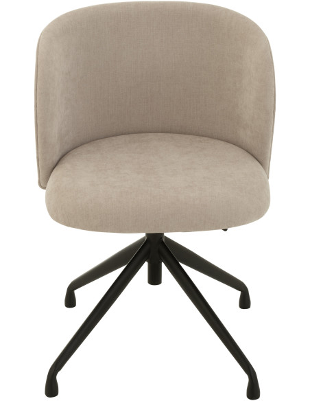 Chaise Turn en Tissu Beige Métal Noir - 2